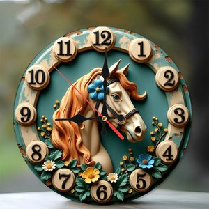 Round Wooden <b>Wall</b> <b>Clock</b> 25cm Quiet Quartz Movement Household Decorative <b>Clock</b> - Product Image 1