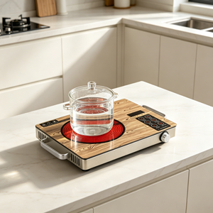 Estufa de vidrio cuadrada manual de un solo quemador de alta potencia para cocina comercial, ideal para hotpot, cocina de alta potencia que funciona de forma segura hasta 20 cm. - Product Image 1