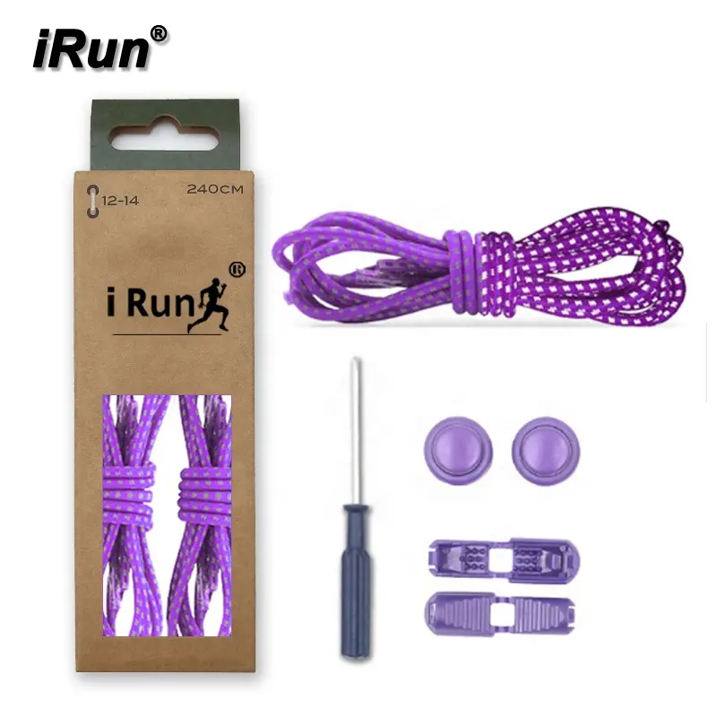 IRun Reflective Lock Schnürsenkel Keine Krawatte Schnürsenkel für männliche und weibliche elastische Schnürsenkel für Turnschuhe individuelles Geschenk paket