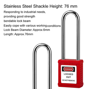 Cadenas de sécurité Loto <span class=keywords><strong>Locks</strong></span> Manufacturer à anse en acier de 76 mm, à clé identique, avec clé maîtresse pour la consignation et l'étiquetage industriel - Product Image 2