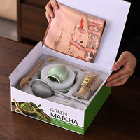 Ensemble de démarrage Matcha de luxe écologique et durable en gros, bol en céramique personnalisable, fouet en bambou, outils à thé, accessoires de luxe