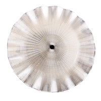 Assiettes de présentation en verre de 33 cm pour mariage, service de vaisselle en verre argenté, assiettes de présentation en verre pour la décoration intérieure - Vente en gros