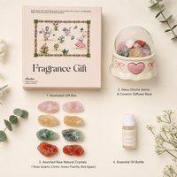 Coffret Cadeau d'Aromathérapie de Luxe en Pierre Expansible, Huile Parfumée Secret Realm Garden, Parfum Longue Durée Sans Flamme, Cadeaux Exquis