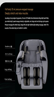 Fauteuil de massage électrique intelligent commercial moderne à gravité zéro avec chaleur, airbag, rouleaux pour les pieds et fonction Shiatsu pour hôtels et spas (export)