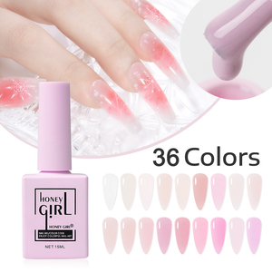 HONEY GIRL Salon Quality 15ml <span class=keywords><strong>Vernis</strong></span> semi-permanents Nude et noir longue durée Soak off UV Gel Nail Gel Polish Set - Product Image 6