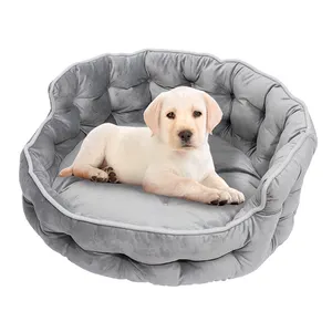 2023 Designer Princess Hunde bett Sofa Crown Couch Super weiches selbst erwärmen des Schlafen Gemütliches Luxus-Hundes ofa