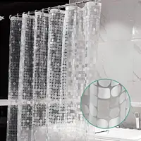 En gros De Mode Conception 3D Rideau De Douche Liner Transparent Peva Imperméable Salle De Bains Rideau De Douche