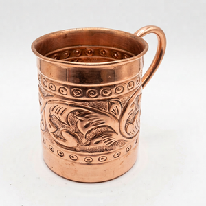 Premium Embossed Pure Copper Long Hand Grip <b>Mug</b> <b>Large</b> Capacity Eco-Friendly Design for Bar Office Events Christmas Gifting - Product Image 1