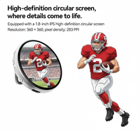 Badge électronique intelligent avec écran IPS HD de 1,8 pouces, en matériau ABS, compatible IA, affichage dynamique vidéo/GIF, conception personnalisée pour la décoration