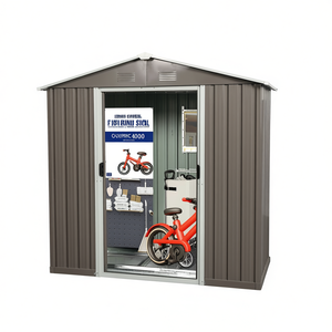 Caseta de Almacenamiento Metálica para Exteriores de 8 pies x 4 pies, Resistente a la Intemperie, Duradera, para Uso Doméstico - Product Image 1