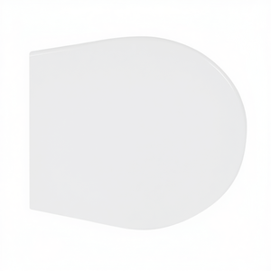 Asiento de Inodoro Redondo Blanco de 50 cm de Largo, 40 cm de Ancho y 8 cm de Alto, Cerámica, Estilo Minimalista para Baño - Product Image 3