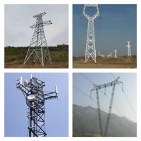 10m Selbsttragender Turm mit 4 Beinen, Winkelstahl-Übertragungspylon, Feuerverzinkt, für 110kV Oberirdische Stromübertragungsleitungen