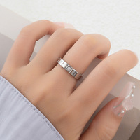 Zhongzhe nouvelle mode Couples bague glace ensemble bague en diamant acier inoxydable petit Design Simple hommes femmes bague cadeaux
