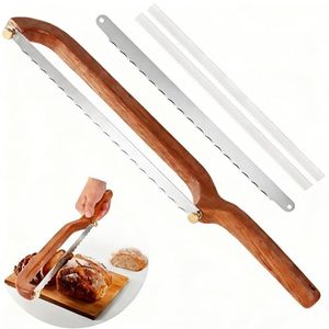 <span class=keywords><strong>Cuchillo</strong></span> para Pan Casero, Cortador de Pan de Madera con Hoja Dentada y <span class=keywords><strong>Cuchillo</strong></span> para Pan con Mango Ergonómico para Facilitar el Uso - Product Image 1