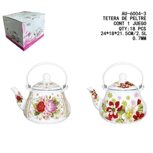 Teiera smaltata floreale resistente ed elegante da cucina Design elegante e creativo di lusso - Product Image 1