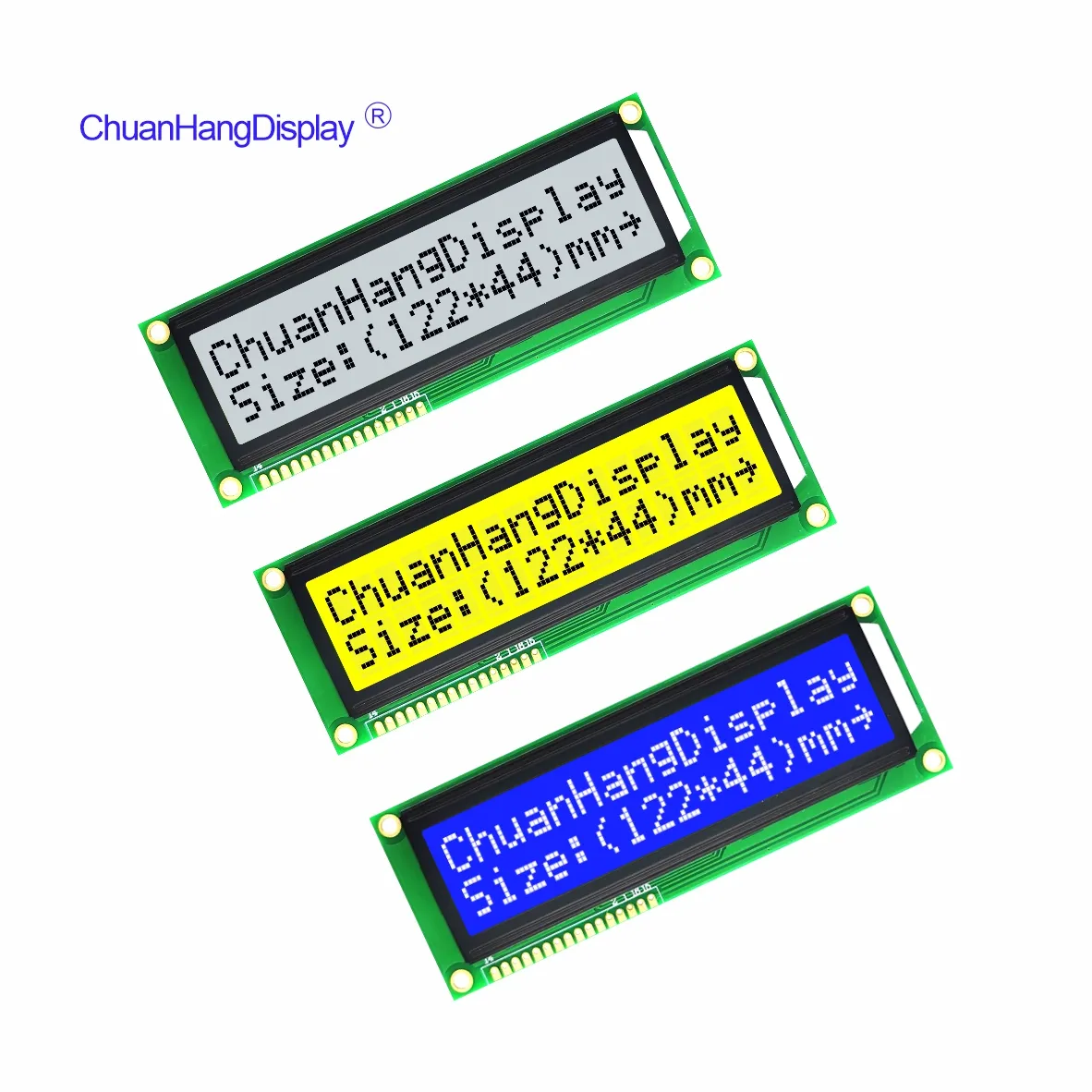 ChuanHang, mavi/sarı-yeşil/gri/siyah/3.3V/5.0V ile geniş sıcaklık 16x2 büyük karakter lcd LCD1602 modülü üretmektedir