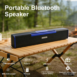 Altavoz Bluetooth Portátil de 10 W con Bajos Adicionales, Altavoz Inalámbrico Recargable con Modo FM, Sonido Estéreo, Chip BT6.0 - Product Image 2