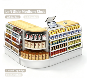 Mostrador de caja para supermercado comercial con expositor de cigarrillos y sistema POS para tienda minorista - Product Image 4