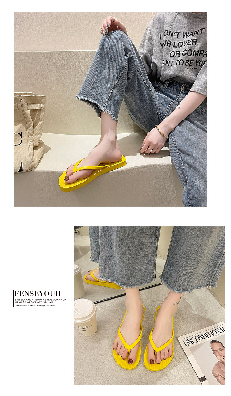 PVC Flip-flops Women Summer Outdoor Indoor Slippers Sandals Non-slip Beach Shoes