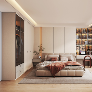 Современный шкаф-купе на заказ с туалетным столиком, деревянный, оптом от производителя для спальни - Product Image 2