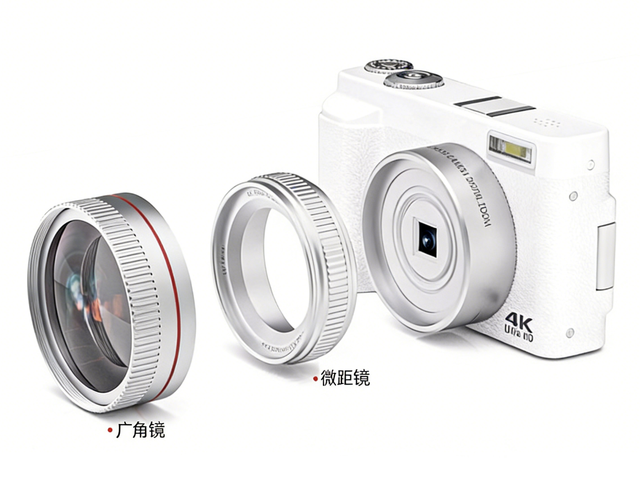4K HD Mirrorless Camera 1300W Pixel Selfie Camera with CMOS Sensor 4800W Max Resolution