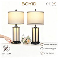Lampe de bureau LED portable moderne Boyid, alimentée par courant alternatif, base en fer, flexible, blanc chaud, intensité réglable, CRI 90 élevé, pour chambre et salon