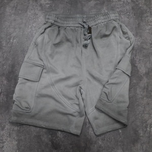 Custom Men's Solid Color 100% Cotton Shorts Drawstring Casual Loose Fit Breathable Knitted Distressed Washed Design Shorts - Product Image 1