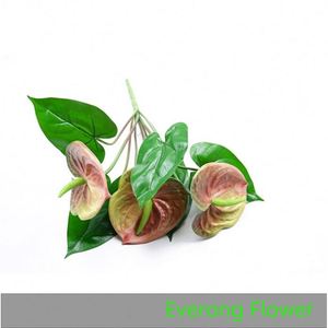 3D ดอกไม้ประดิษฐ์ Everong สำหรับตกแต่ง <span class=keywords><strong>anthurium</strong></span> <span class=keywords><strong>andraeanum</strong></span> 3หัว - Product Image 5