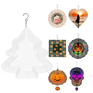 Großhandel Sublimation Wind Spinner Rohling für Outdoor-Garten Weihnachts dekoration Sublimation Wind Spinner 8 Zoll 10 Zoll