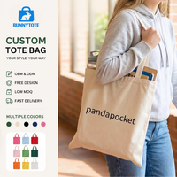 Tas Tote Kanvas Tebal BunnyTote 16oz MOQ100 Logo Custom Pegangan Lebar Multi Warna untuk Buku A4