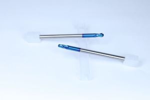 <b>Machining</b> Services Blue Nano Coated Stainless Steel Ball End Milling Cutter HRC65-72 Hardness 2 Blades 45 Spiral Angle for - Product Image 2