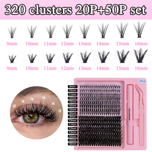Tự làm mở rộng lông mi cá nhân cụm lông mi lông mi nhìn tự nhiên lông mi 3D khối lượng Lash Kit lông mi bán buôn - Product Image 2