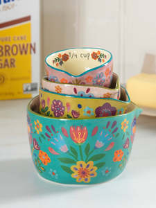 <span class=keywords><strong>Tazas</strong></span> <span class=keywords><strong>Medidoras</strong></span> de Cerámica y Porcelana con Diseño Floral para Cocina - Product Image 3