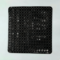 Tapis de bain carré YIJU 50x50cm en PVC solide, antidérapant, antibactérien, écologique, avec ventouses et trous de drainage pour salle de bain et douche