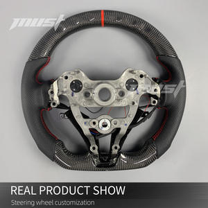 Volante Deportivo Personalizado de Fibra de Carbono Real con Luces LED y Agarre de Cuero Perforado para Hyundai I30N I20N Elantra <span class=keywords><strong>N</strong></span> <span class=keywords><strong>N</strong></span>-line <span class=keywords><strong>Fastback</strong></span> - Product Image 5