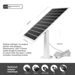Panneau solaire flexible mono 5V, efficacité 22%, étanche, portable, chargeur 3W/6W compatible avec les caméras <span class=keywords><strong>sans</strong></span> <span class=keywords><strong>fil</strong></span> <span class=keywords><strong>Arlo</strong></span> Eufy Ring - Product Image 5