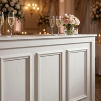 Comptoir de bar rectangulaire en bois massif blanc, personnalisé, durable et moderne, pour réceptions de mariage, extérieur, hôtel, maison, bar, salon