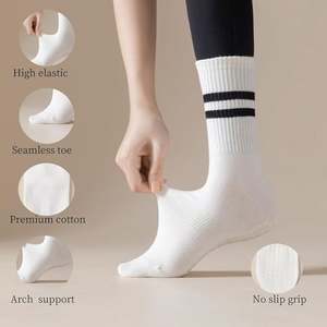 Custom Cotton Sports Gradient Women's Autumn Yoga <b>Socks</b> Mid-calf Professional Women's Anti-slip <b>Socks</b> Long <b>Socks</b> - Product Image 5