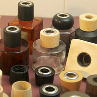 Tapa de Madera de Fresno para Botellas de Perfume, Diseño Cuadrado para Bebidas, 28 Dientes, sin Fuego, para Aromaterapia