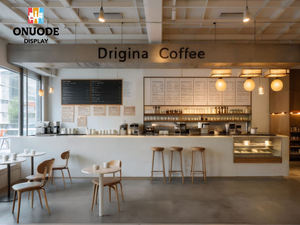 Quiosco de Café Moderno para Exteriores con Iluminación LED |   Mostrador de Barra Personalizado para Cafetería, Diseño de Interiores para Cafetería - Product Image 5