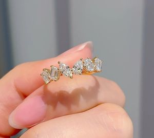 Xinfly Custom 18K Fancy Shape Lab Diamond Ring Gold <b>Hall</b> Eternity Engagement Ring Wedding Lab Grown Diamond Ring for Women - Product Image 5