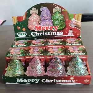 Juguete Sensorial Antiestrés de Maltosa de Ascenso Lento, Transparente con Purpurina, de Árbol de Navidad y Muñeco de Nieve, Tipo Squishy - Product Image 6