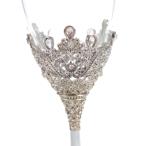 Ensemble de 2 verres à whisky hauts en argent plaqué diamant luxueux, fête de mariage, écologique, réutilisable, boîte cadeau personnalisée de <span class=keywords><strong>marque</strong></span> - Product Image 4