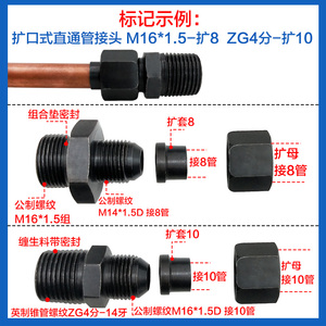 Conector Hidráulico de Acero al Carbono GB T5626 1, Tipo Roscado, Accesorio de Tubería Recta con Abocardado - Product Image 3