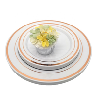 Grand ensemble de vaisselle en plastique multi-usages pour mariage, usage domestique, assiettes, ensemble en plastique réutilisable pour le dîner