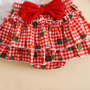 <strong>Christmas</strong> Tree Plaid Princess Dress Socks Set Long Sleeve Coat Fall Winter <strong>Baby</strong> Girls Four-Piece <strong>Outfit</strong> Made Cotton-New Fashion - Product Image 6