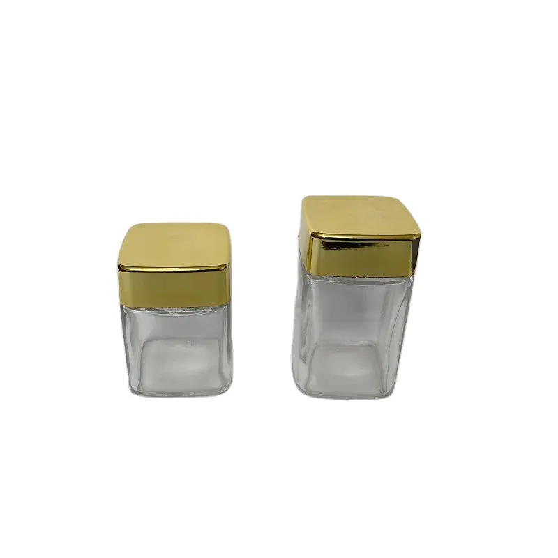 Food grade 3oz 4oz square child proof glass container 90ml 120ml resistant smell glass jars with CRC cap