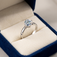 925 sterling zilveren ring met enkele steen in hartvorm, mooie mode-sieraden voor dames voor bruiloften, Valentijnsdag en verjaardagen