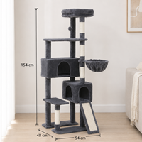 Tour d'escalade pour chat OEM en gros, multi-niveaux, avec paniers doubles, lit et rampe à gratter