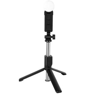 Venta caliente 100mm Cable Mini Selfie Stick Holder portátil de acero inoxidable plegable giratorio luz Smartphone trípode para - Product Image 6